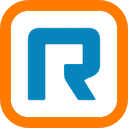 RingCentral logo — a bold blue letter "R" inside a rounded orange square frame on a white background.