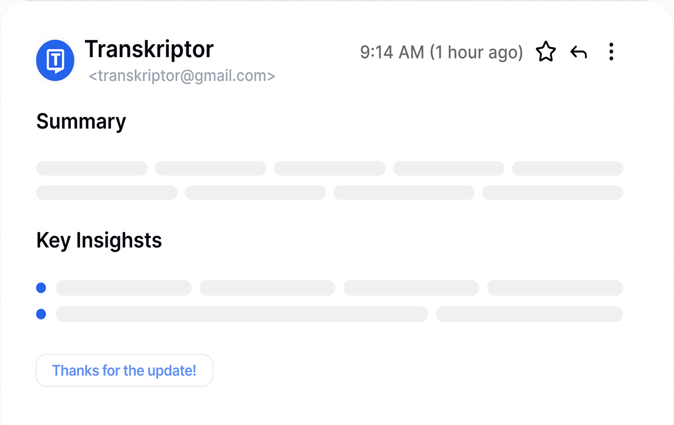 واجهة إدارة النسخ والملاحظات في Transkriptor مع تنظيم هيكلي للملفات وسجلات اجتماعات المبيعات الأخيرة.