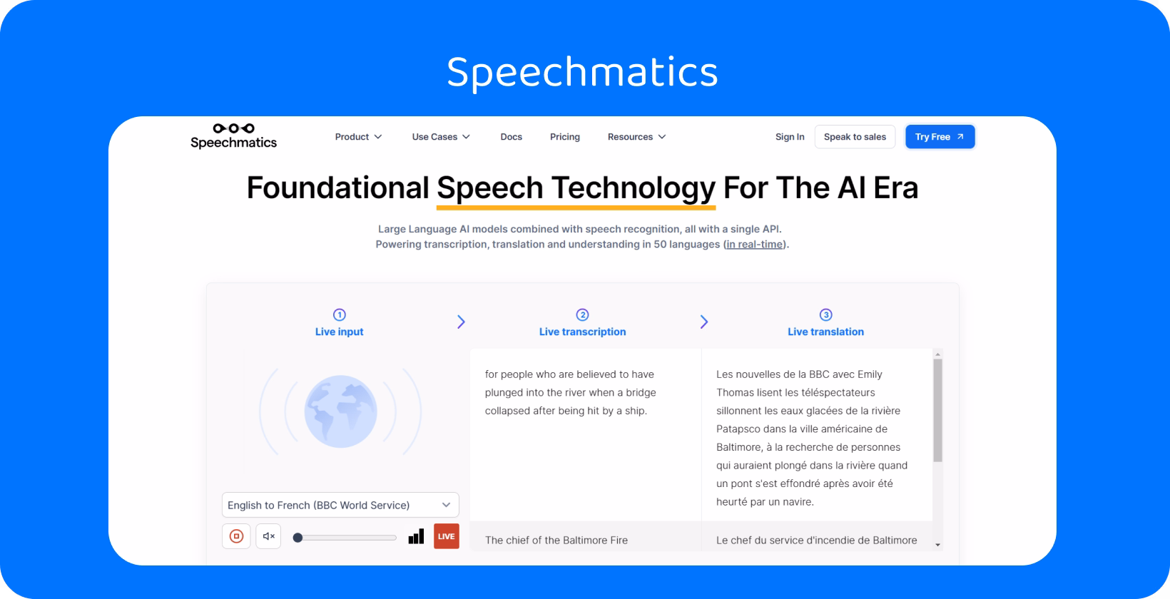 Alternatives à Transkriptor présentées avec une interface logicielle de technologie vocale offrant un support multilingue.