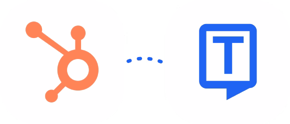 HubSpot integracija su Transkriptor, rodanti sujungtus logotipus.