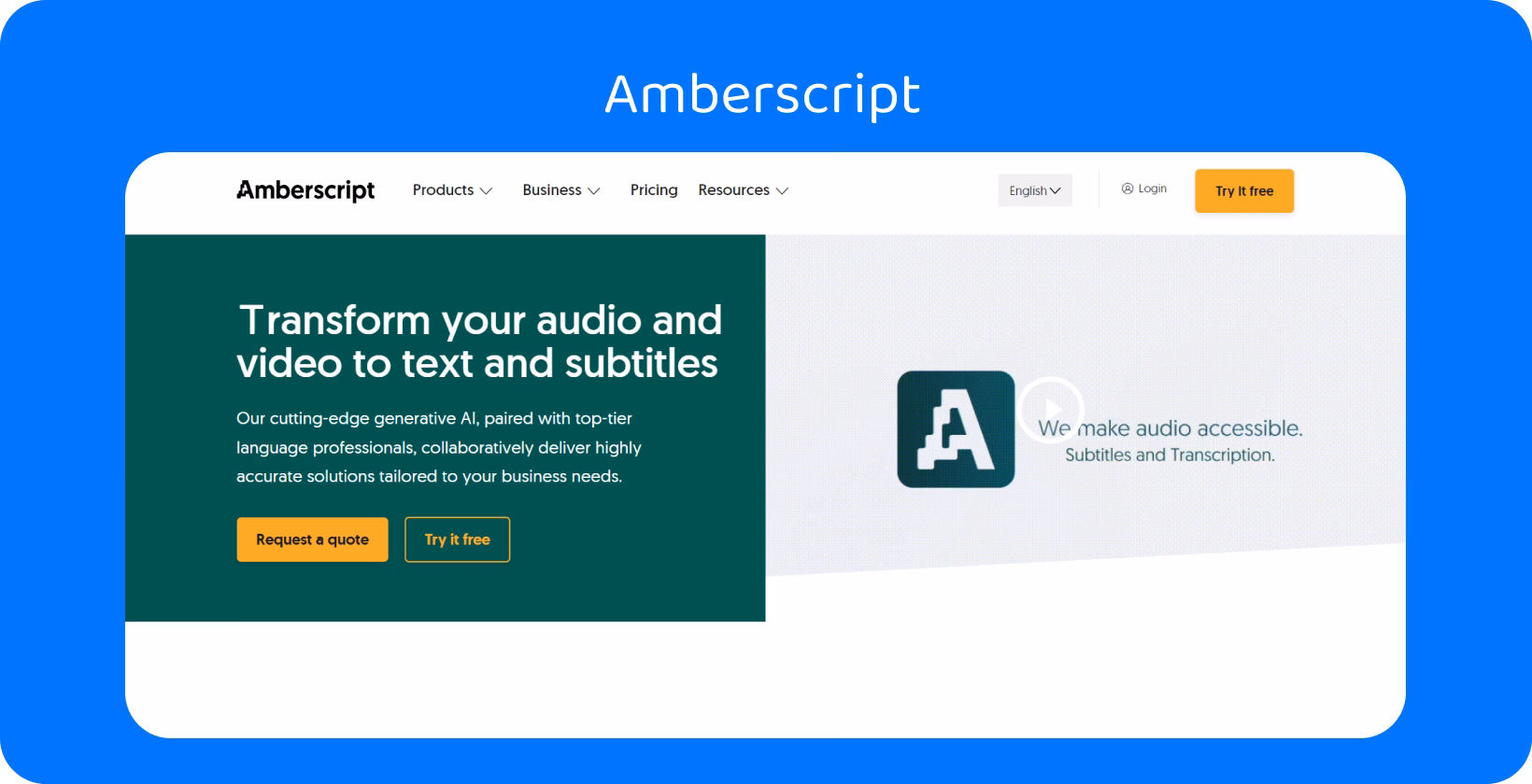  Explorez Amberscript pour convertir vos fichiers audio et vidéo en sous-titres et en texte. Découvrez des services de transcription basés sur l'IA.
