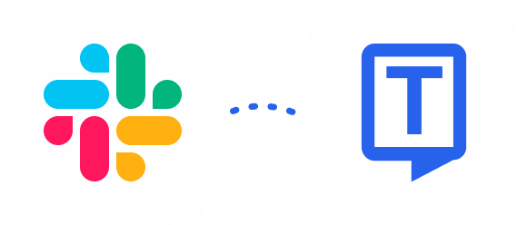 Đồ họa so sánh có logo của Transkriptor và Slack.