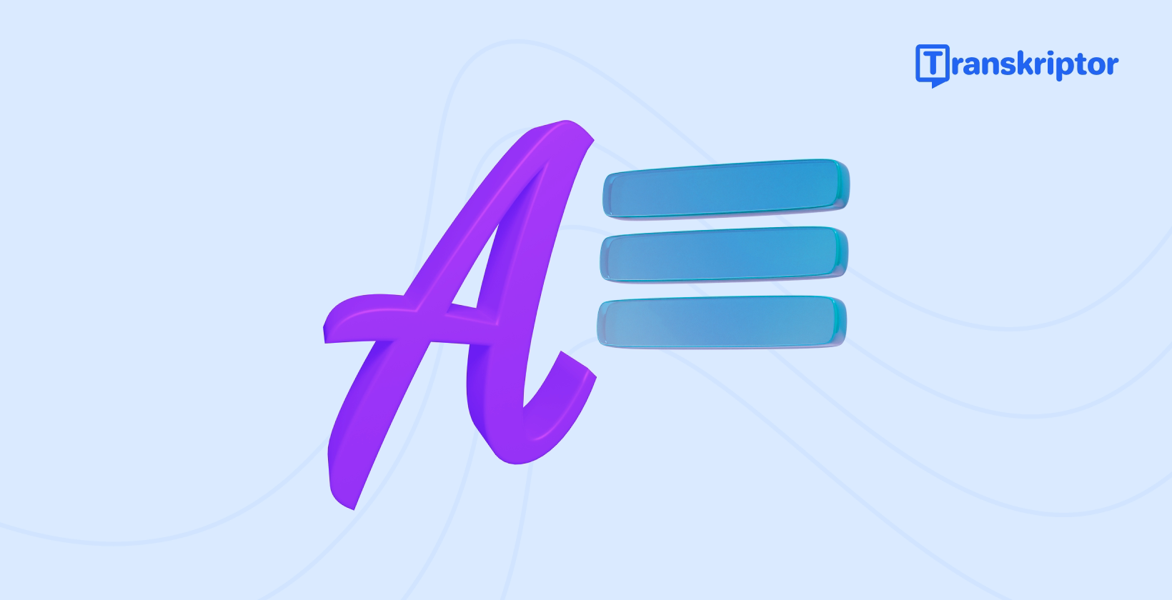 Logo font stylish dan bar teks biru yang mewakili pilihan font subtitle