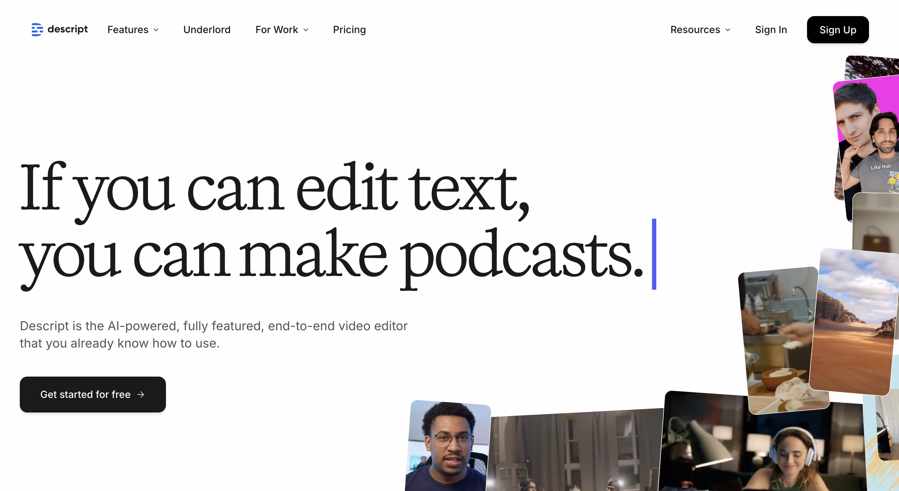 Moderna interfaccia di editing testuale con enfasi sulla creazione di podcast