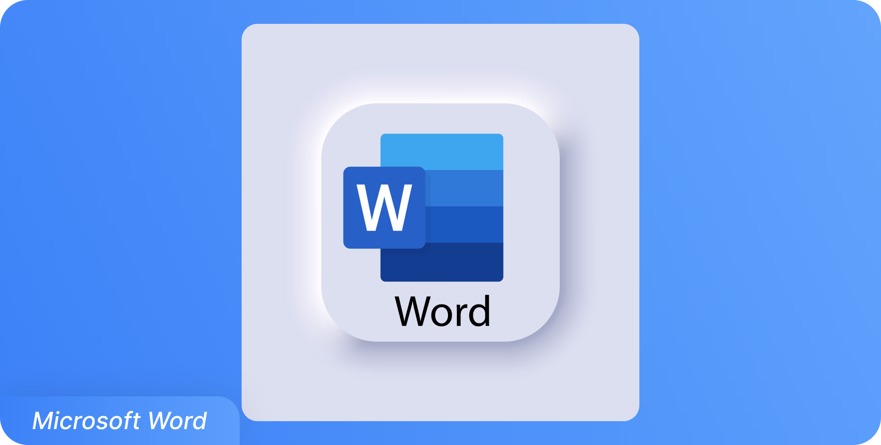Microsoft Word-Anwendungssymbol mit blauem Quadrat und weißem "W"-Buchstaben