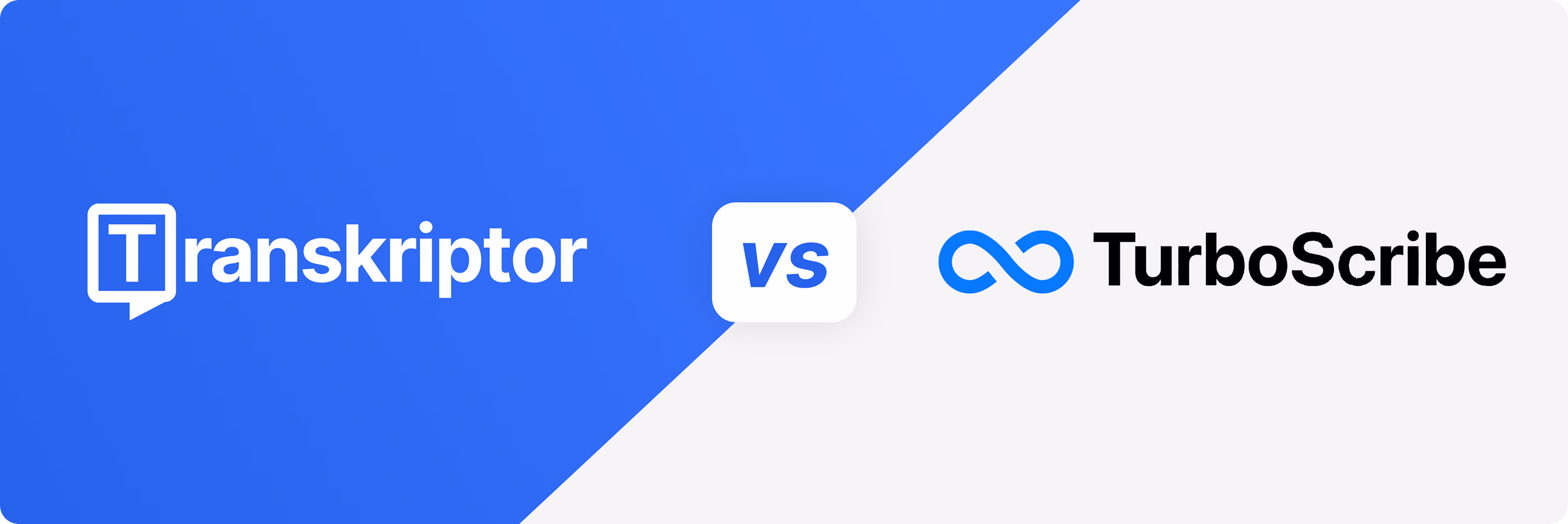 Gráfico comparativo con los logotipos de Transkriptor y TurboScribe.
